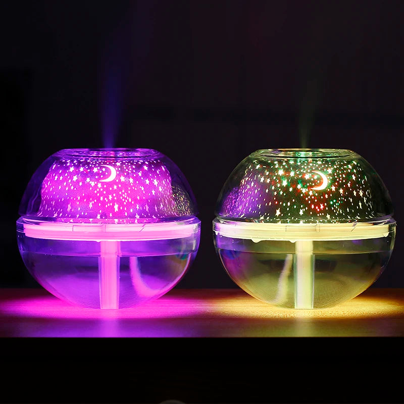 USB Ultrasonic Humidifier and Diffuser with Star sky Lamp