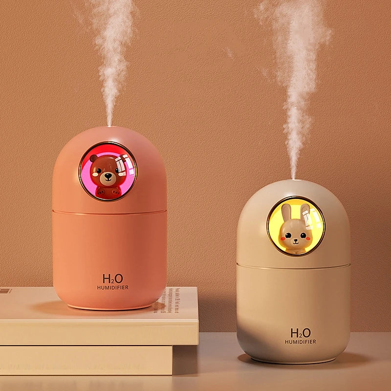 USB Ultrasonic Rabbit Bear Air Humidifier with Colourful LED Light