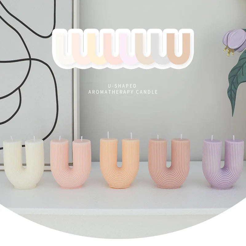 U-Shaped Geometric Scented Candles