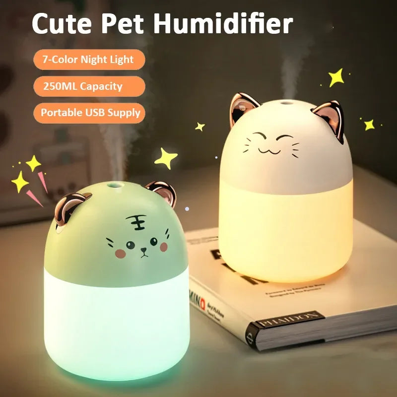 Ultrasonic Cute Pet Aroma Diffuser with Colourful Night Light