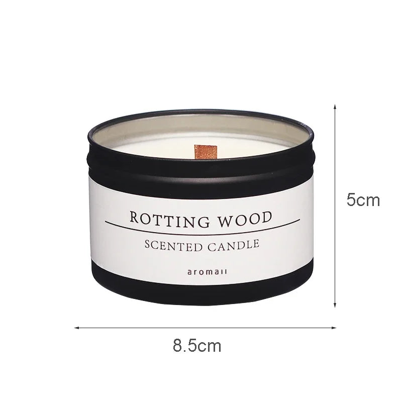 Scented Aromatic Candles Wooden Wick Candle Jars