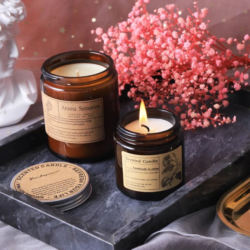 Natural Rose petal Scented Soy Wax Candles