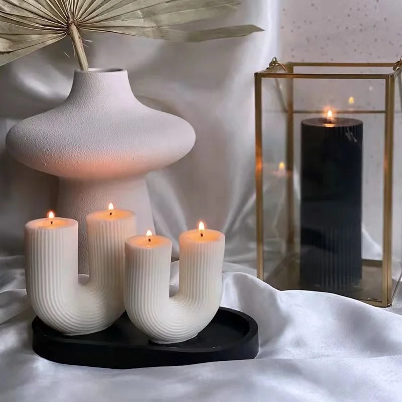 U-Shaped Geometric Scented Candles