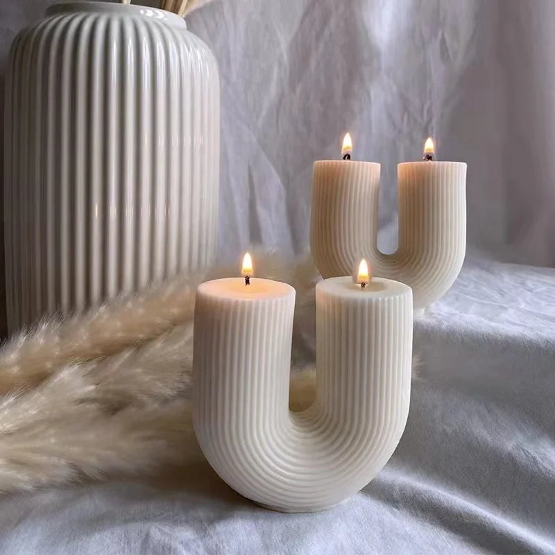 U-Shaped Geometric Scented Candles