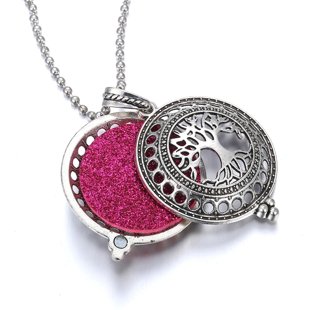 Aromatherapy Diffuser Necklace Vintage Flower Butterfly