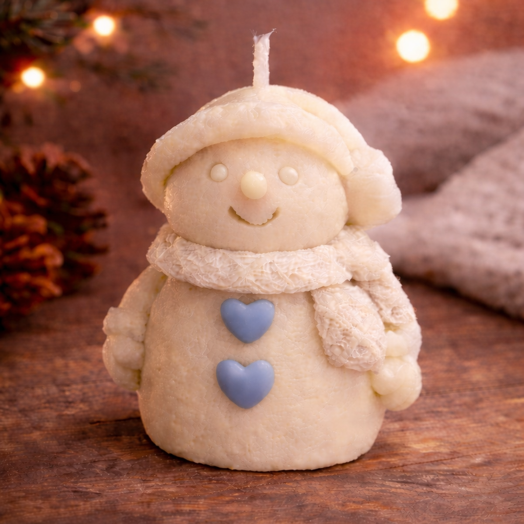Snowman Heart Candles