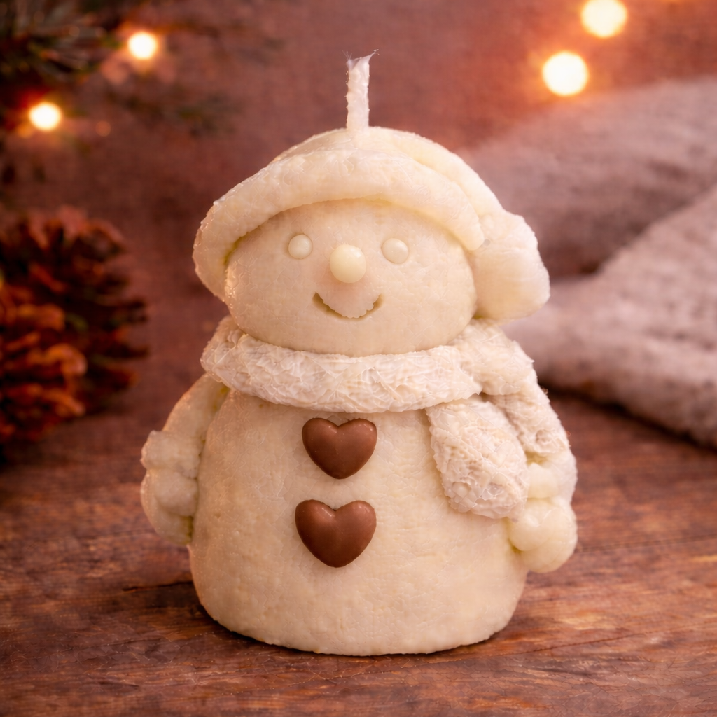 Snowman Heart Candles