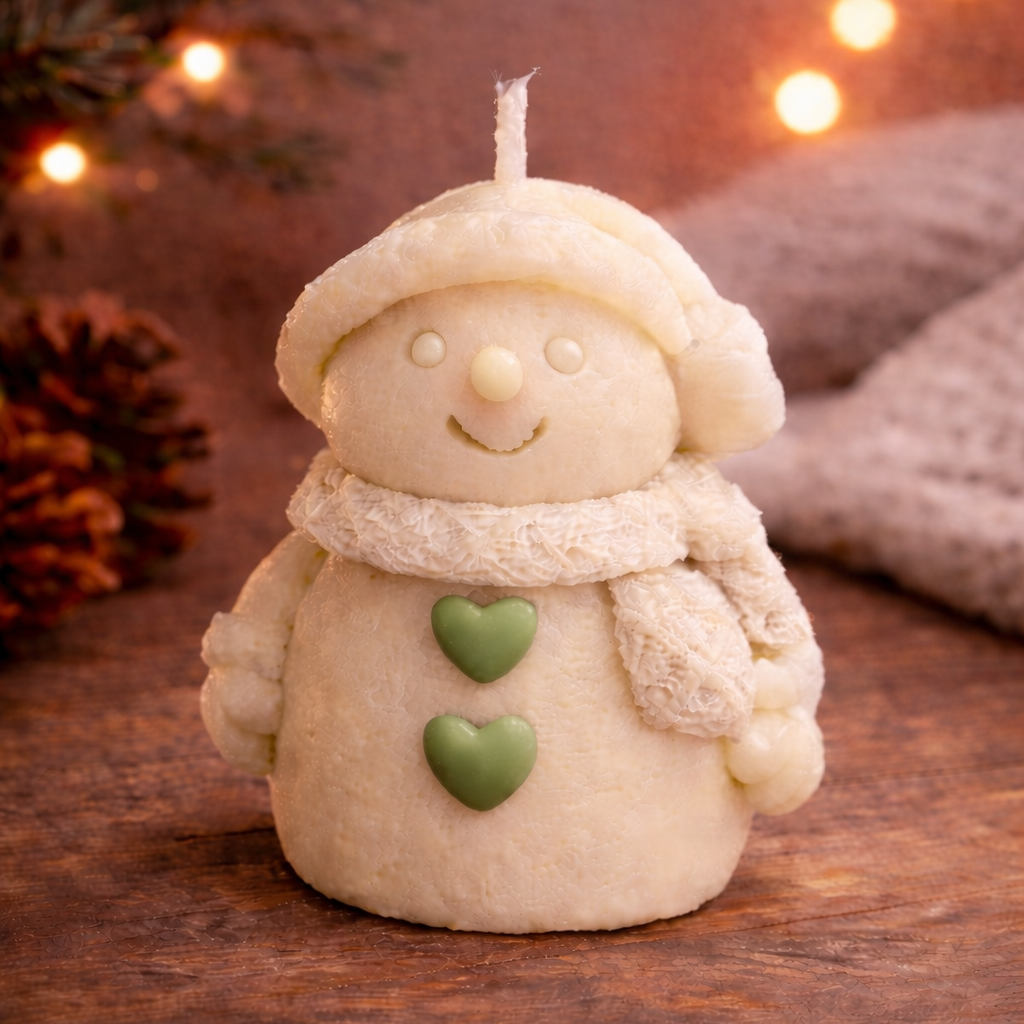 Snowman Heart Candles