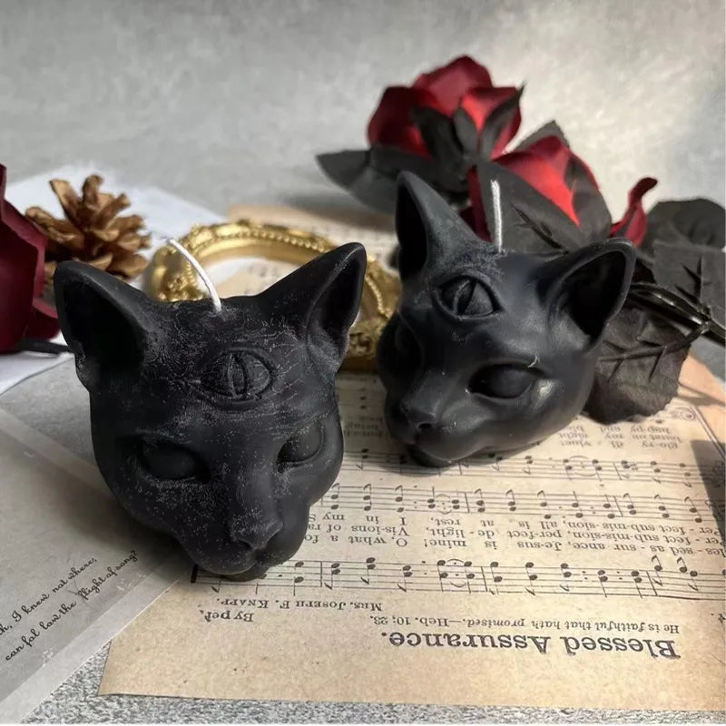 Halloween three eyes cat scented soy wax candles