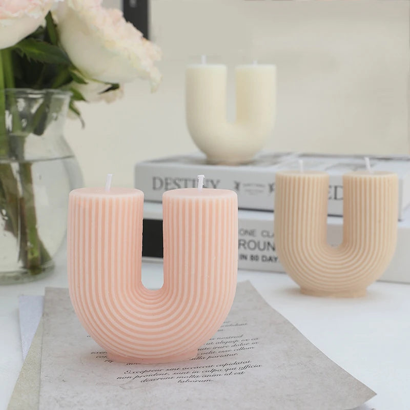 U-Shaped Geometric Scented Candles
