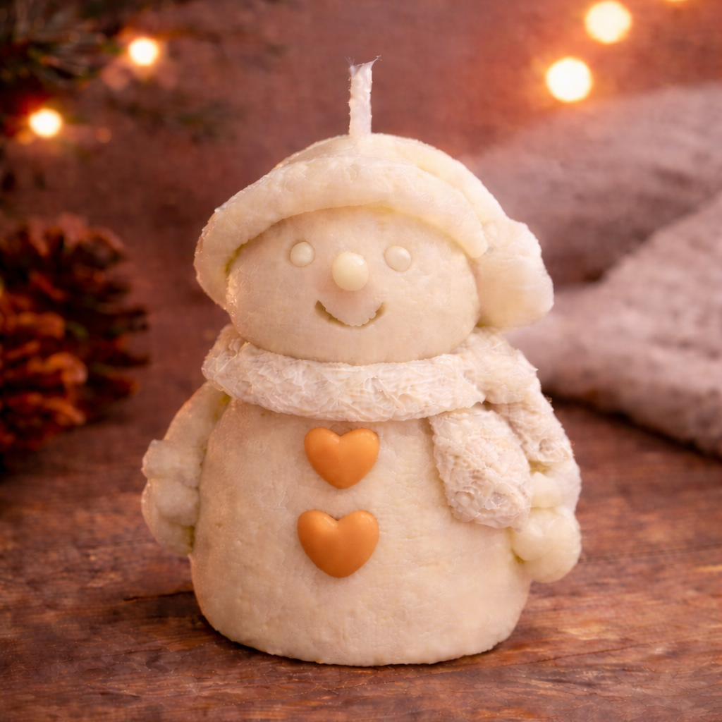 Snowman Heart Candles